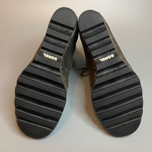 Sorel Joan of Arctic Lace Up Wedge Lexie Wedge Grill Brown Leather 8 - Picture 5 of 6